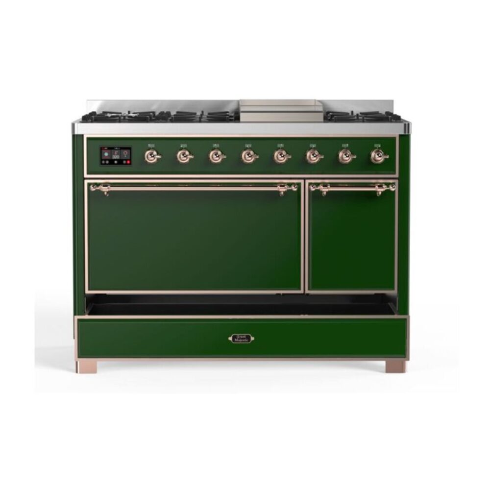 ILVE UM12F Majestic II 48 inch Dual Fuel Range with 8 Burners, Griddle