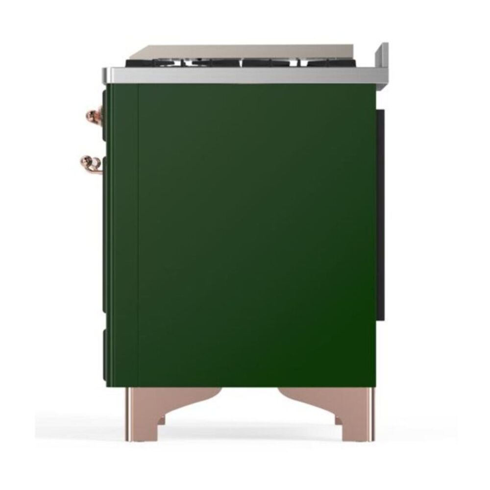 ILVE UM12F Majestic II 48 inch Dual Fuel Range with 8 Black Brass Burners, Griddle