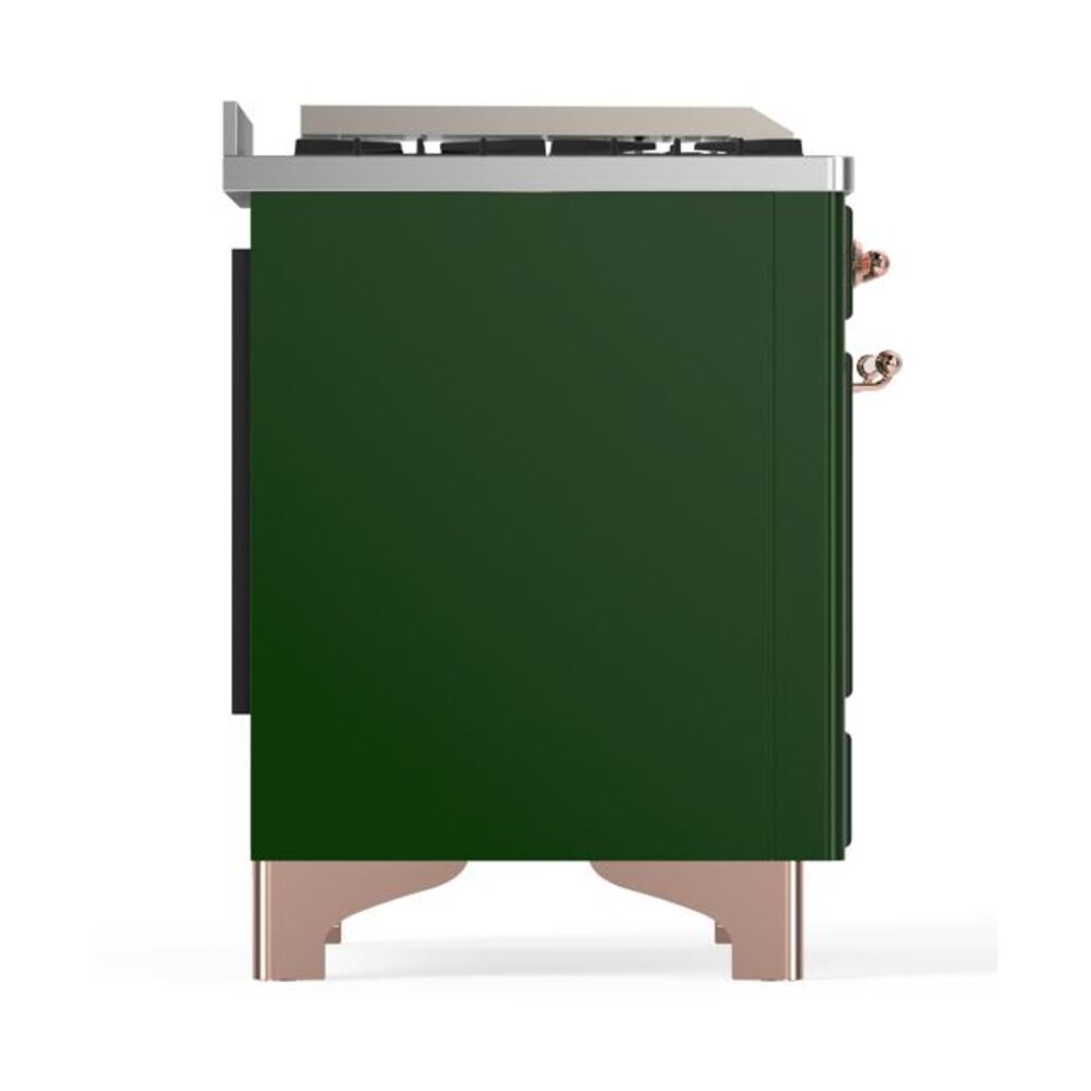 ILVE UM12F Majestic II 48 inch Dual Fuel Range with 8 Black Brass Burners, Griddle