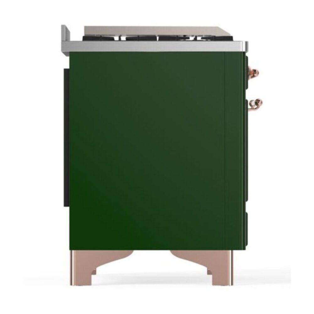 ILVE UM12F Majestic II 48 inch Dual Fuel Range with 8 Black Brass Burners, Griddle