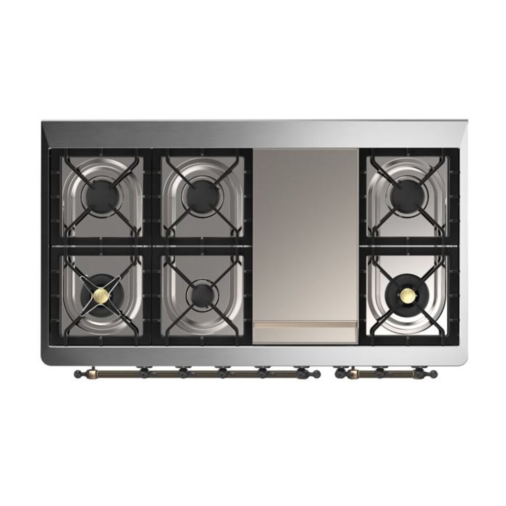 ILVE UM12F Majestic II 48 inch Dual Fuel Range with 8 Burners, Griddle