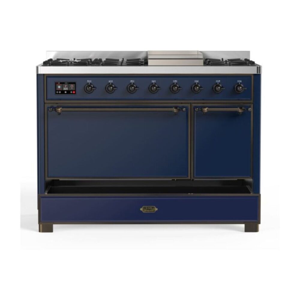 ILVE UM12F Majestic II 48 inch Dual Fuel Range with 8 Burners, Griddle