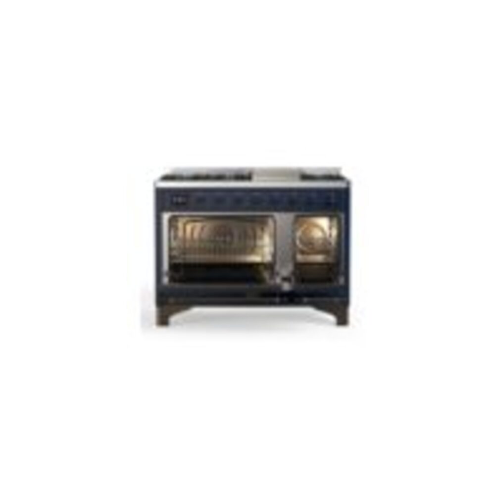 ILVE_UM12FDQNS3MBBLP_Majestic_II_48"_Dual_Fuel_Range_Top_Angle