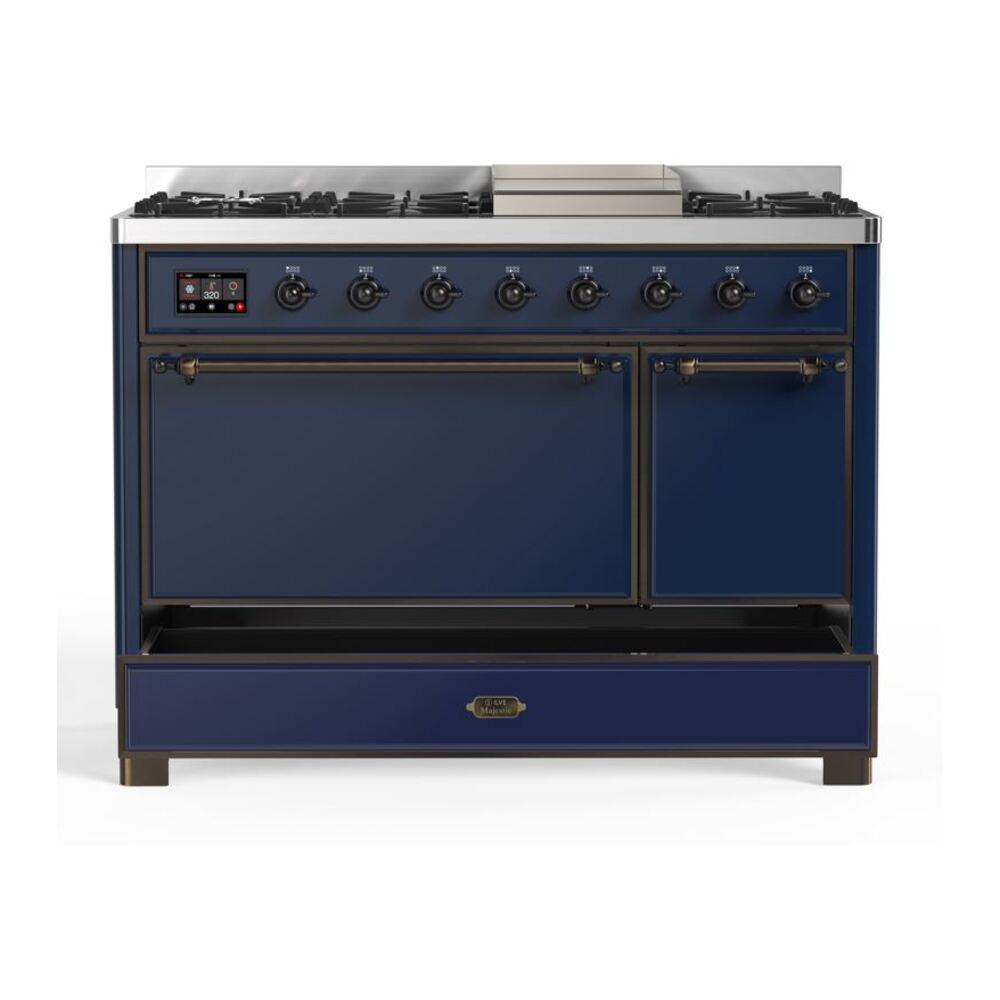 ILVE UM12F Majestic II 48 inch Dual Fuel Range with 8 Burners, Griddle