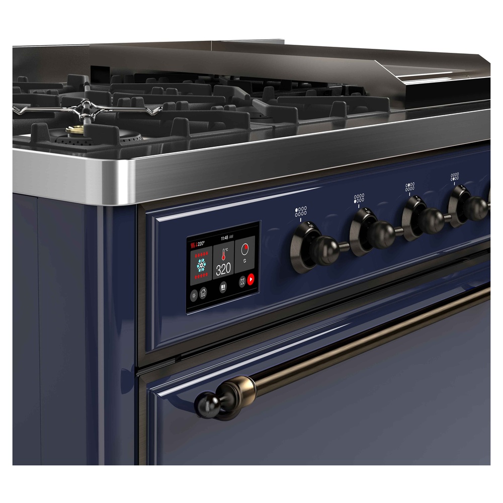 ILVE UM12F Majestic II 48 inch Dual Fuel Range with 8 Burners, Griddle