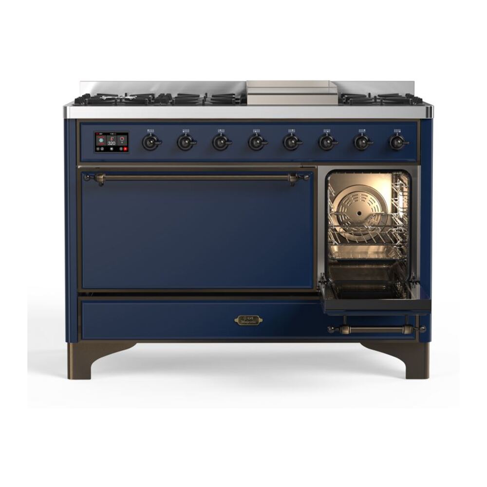 ILVE_UM12FDQNS3MBB_Majestic_II_48"_Dual_Fuel_Range_Right_Angle