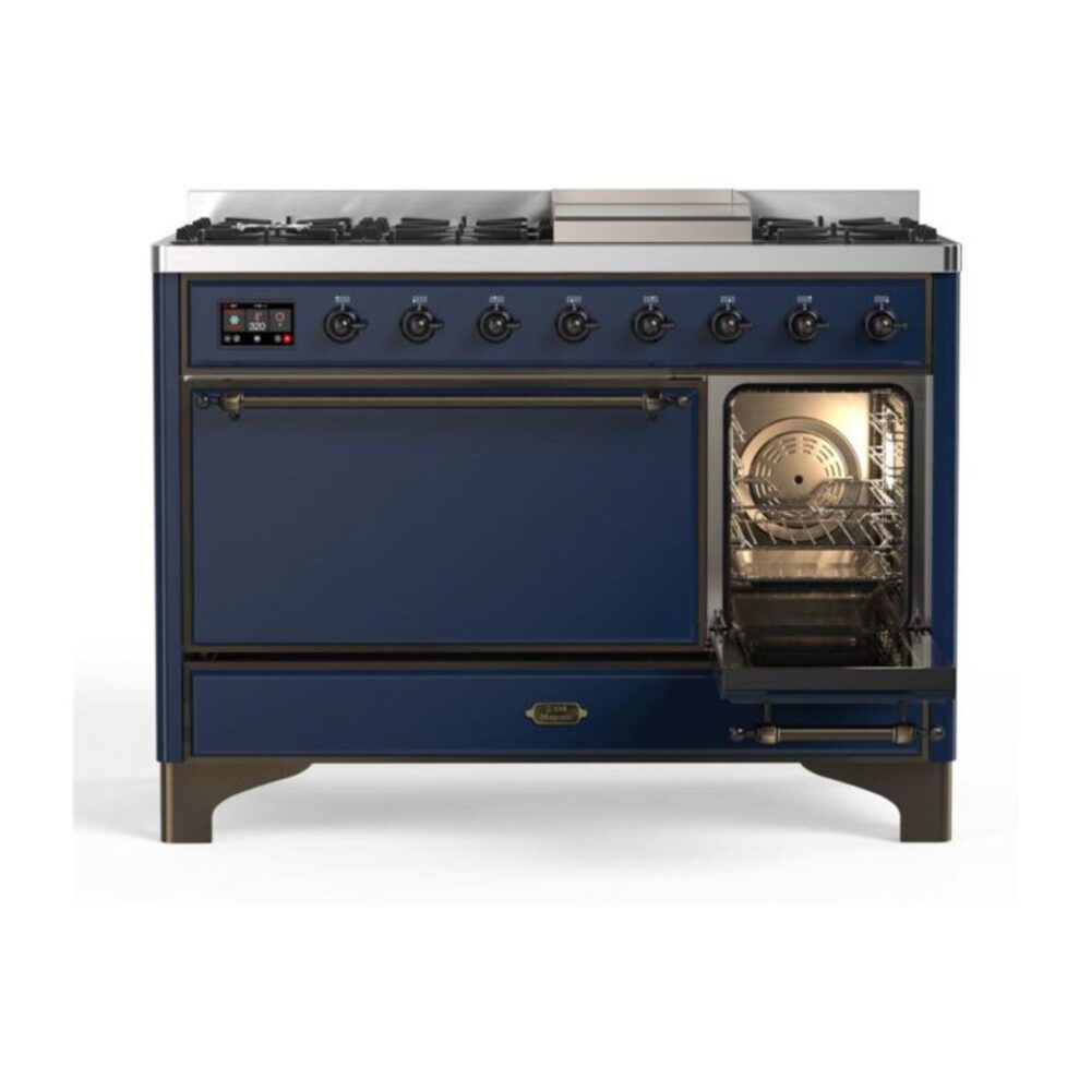 ILVE_UM12FDQNS3MBB_Majestic_II_48"_Dual_Fuel_Range_Right_Angle
