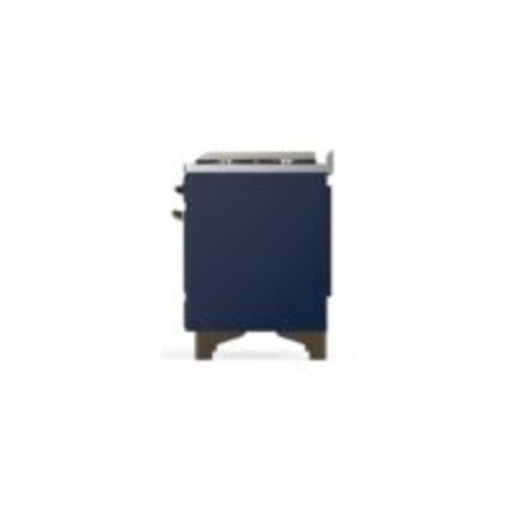 ILVE UM12F Majestic II 48 inch Dual Fuel Range with 8 Black Brass Burners, Griddle