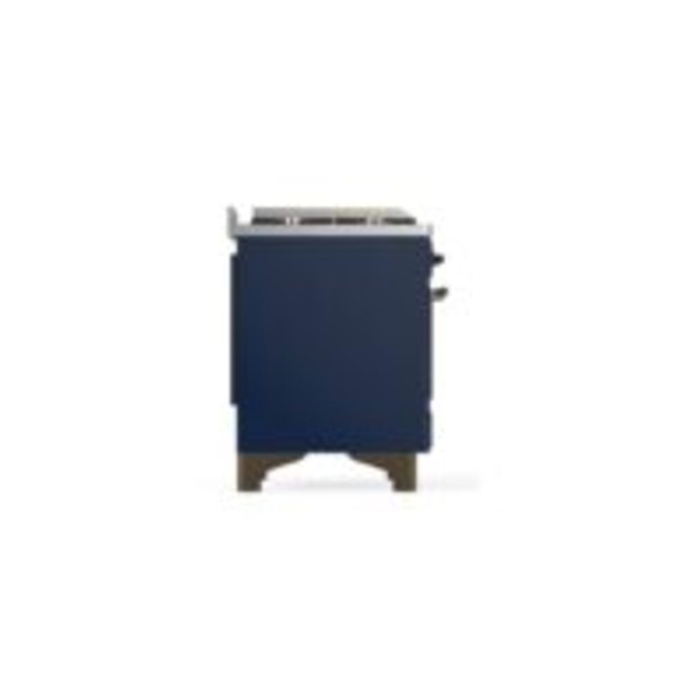 ILVE UM12F Majestic II 48 inch Dual Fuel Range with 8 Black Brass Burners, Griddle