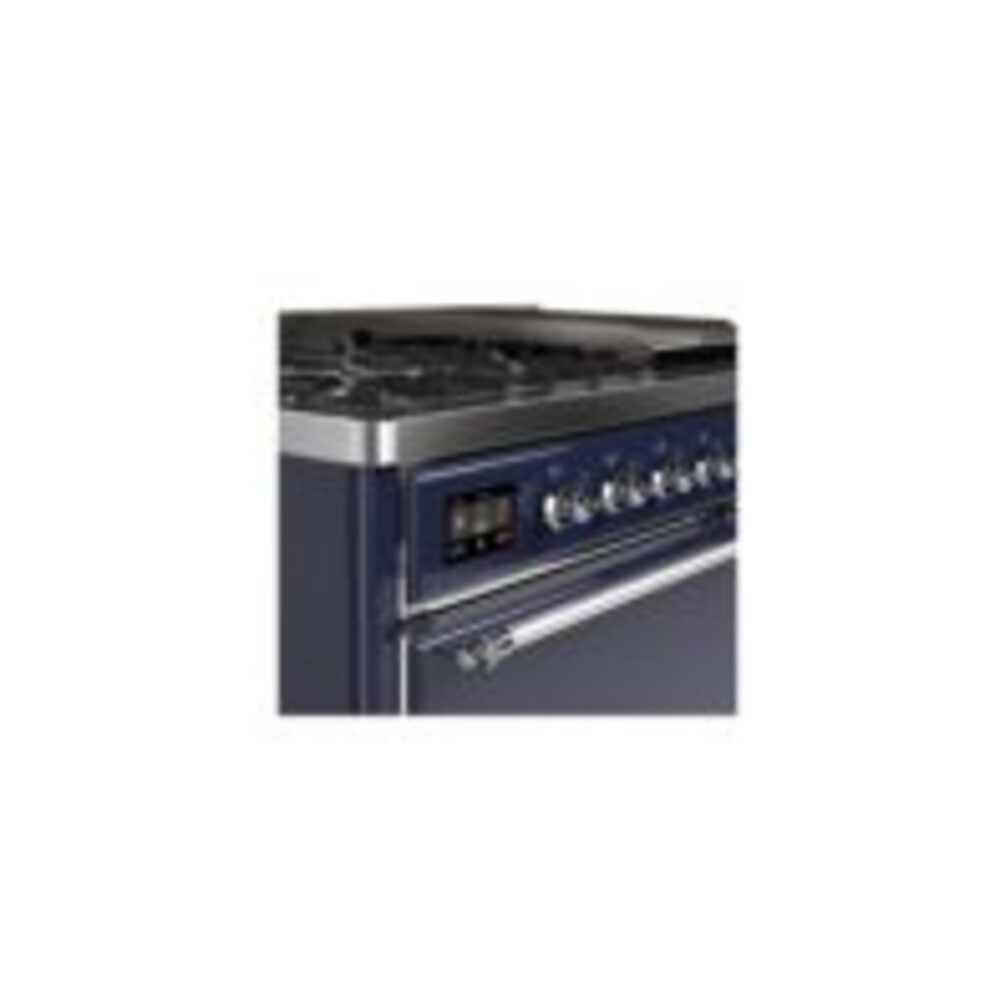 ILVE UM12F Majestic II 48 inch Dual Fuel Range with 8 Black Brass Burners, Griddle