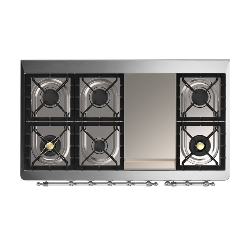 ILVE UM12F Majestic II 48 inch Dual Fuel Range with 8 Burners, Griddle