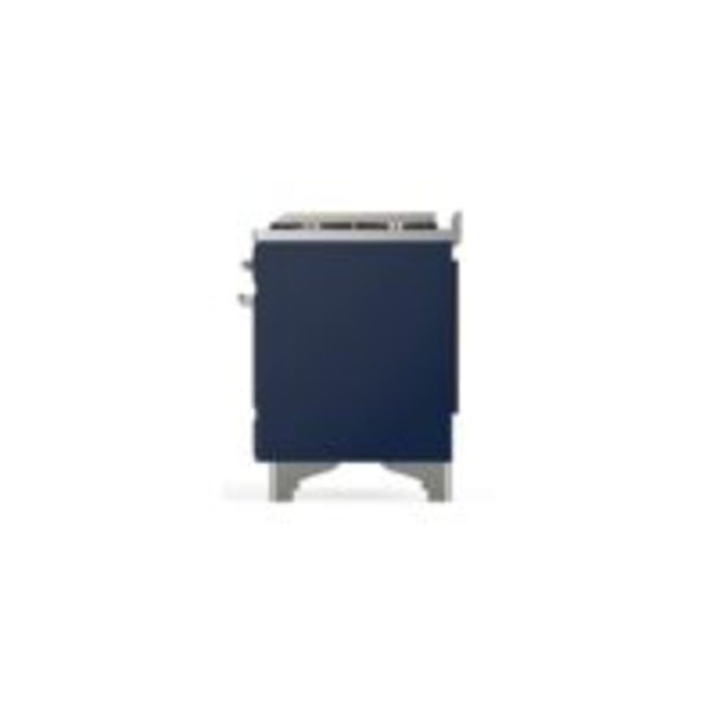 ILVE UM12F Majestic II 48 inch Dual Fuel Range with 8 Black Brass Burners, Griddle