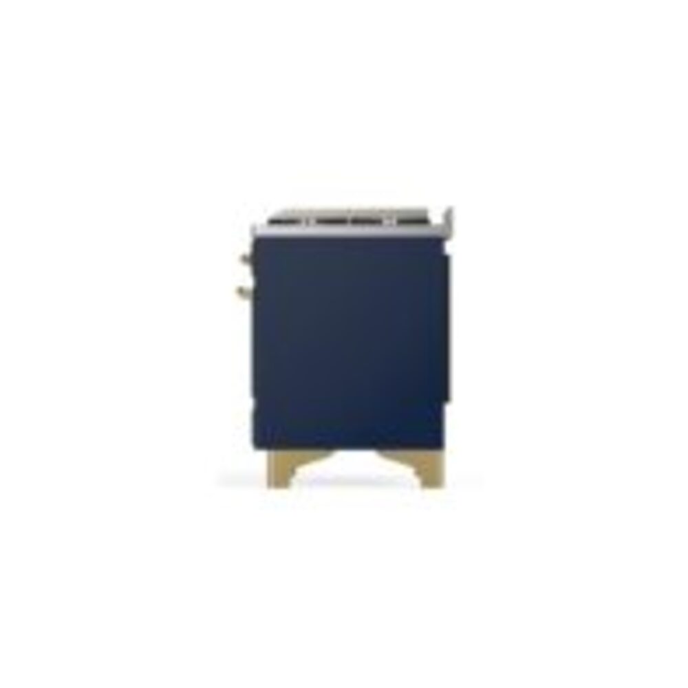 ILVE UM12F Majestic II 48 inch Dual Fuel Range with 8 Black Brass Burners, Griddle