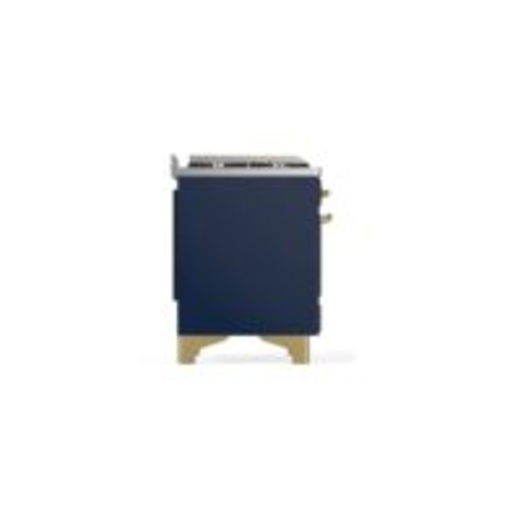 ILVE UM12F Majestic II 48 inch Dual Fuel Range with 8 Black Brass Burners, Griddle