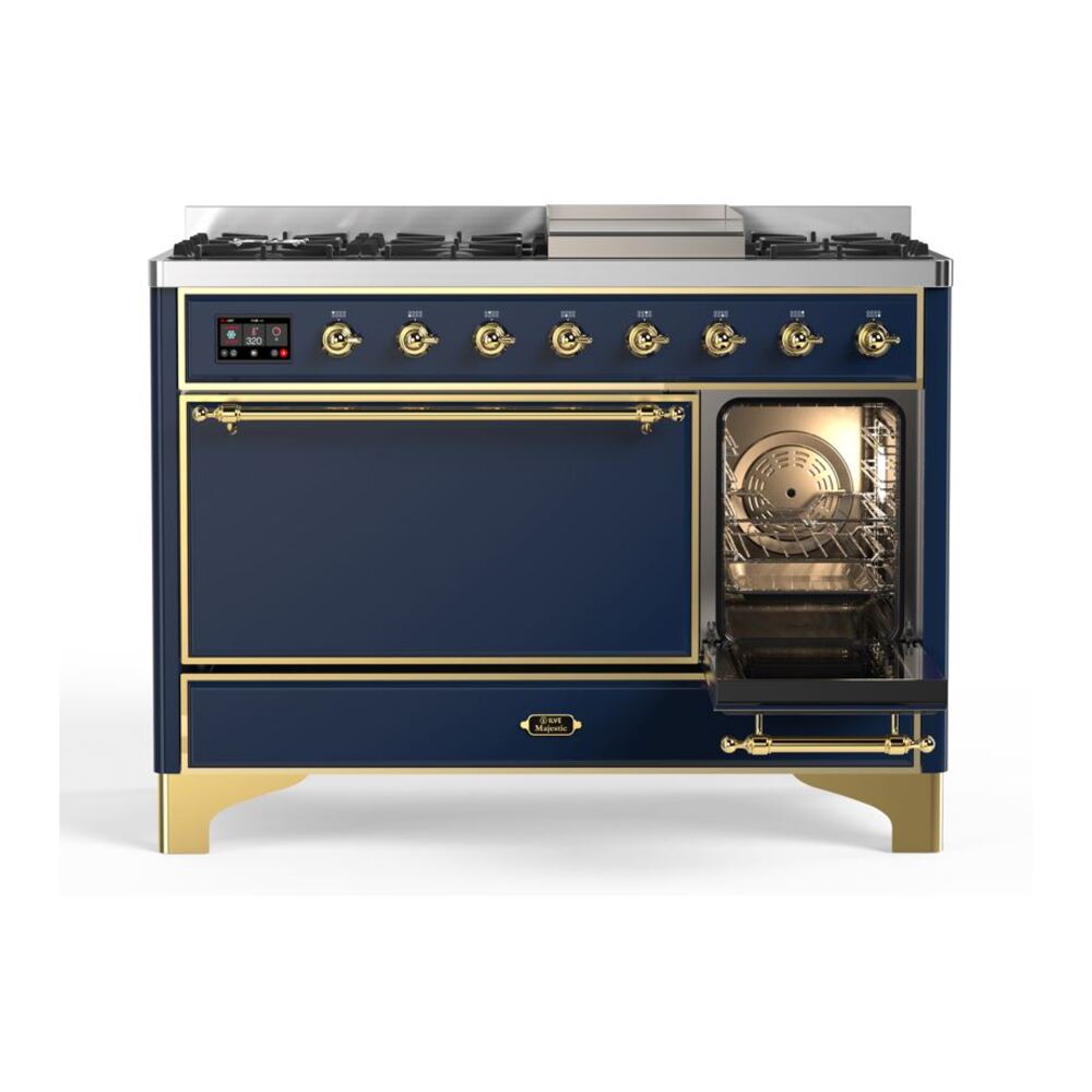 ILVE_UM12FDQNS3MBG_Majestic_II_48"_Dual_Fuel_Range_Right_Angle