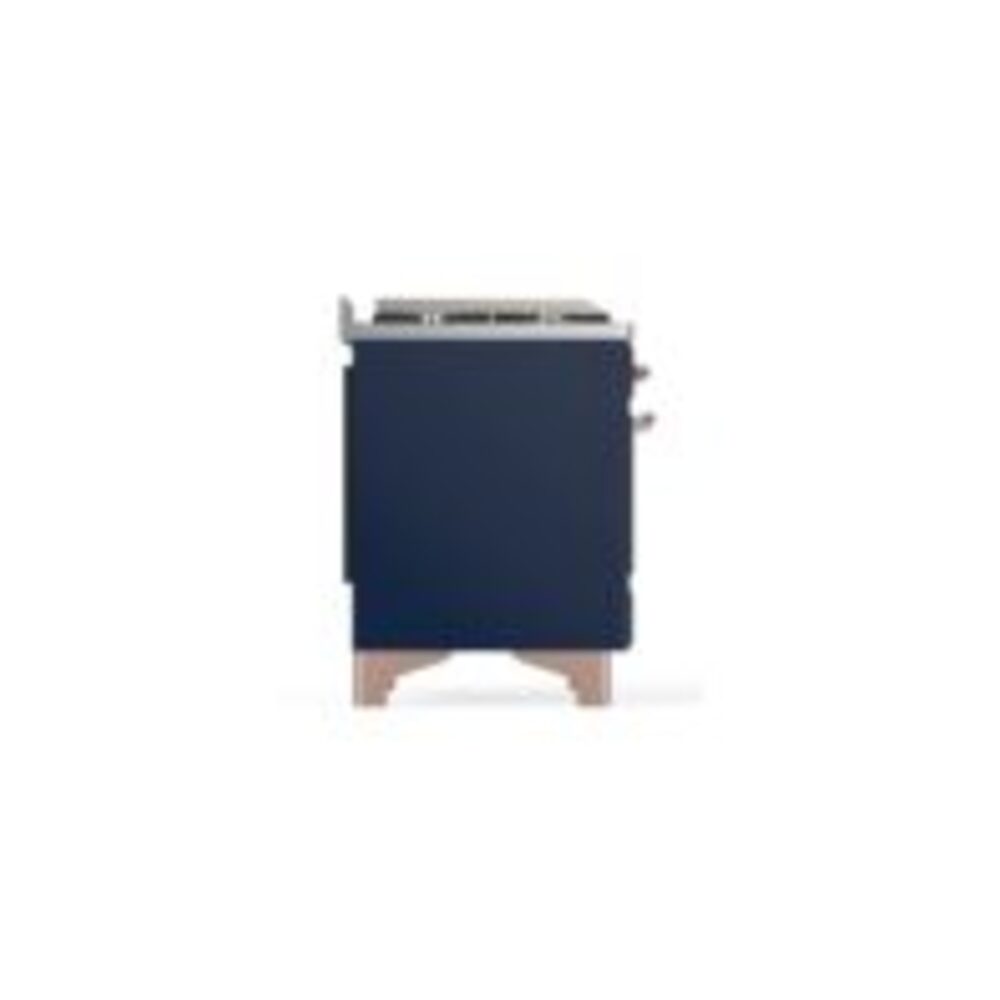 ILVE UM12F Majestic II 48 inch Dual Fuel Range with 8 Black Brass Burners, Griddle