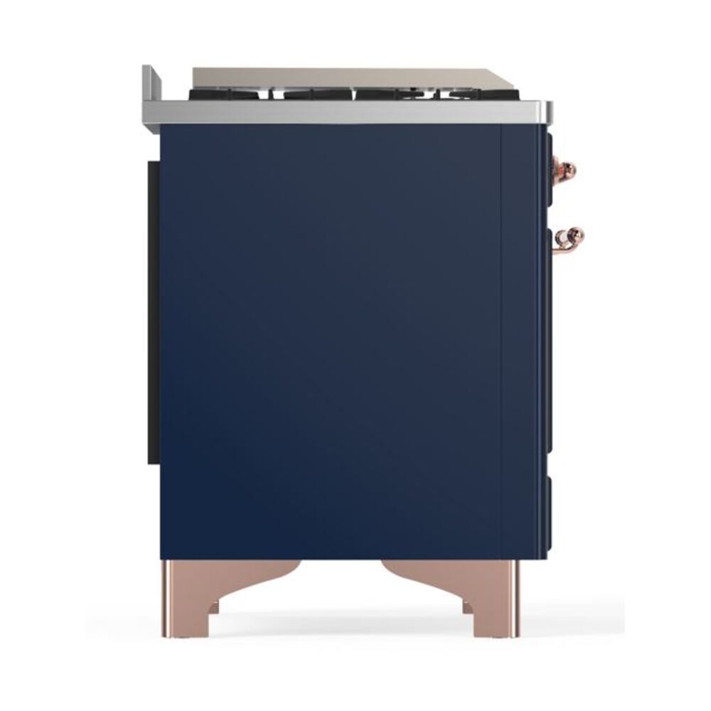 ILVE UM12F Majestic II 48 inch Dual Fuel Range with 8 Black Brass Burners, Griddle