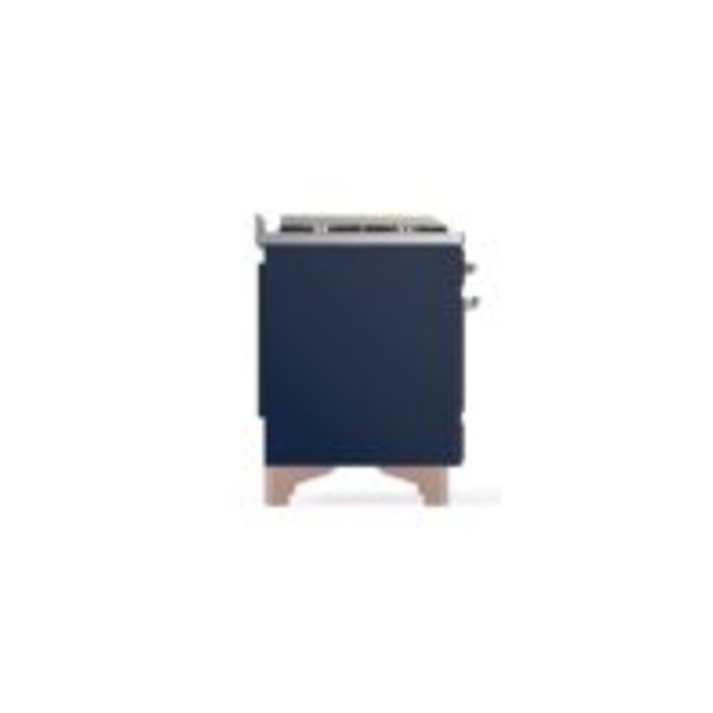 ILVE UM12F Majestic II 48 inch Dual Fuel Range with 8 Black Brass Burners, Griddle
