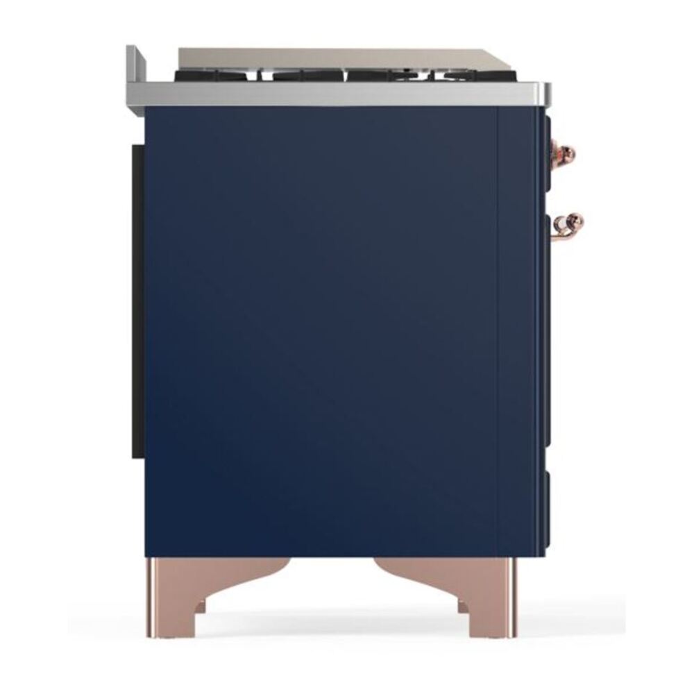 ILVE UM12FDQNS3MBP Majestic II 48 inch Dual Fuel Range with 8 Black Brass Burners, Griddle (Natural Gas, Solid Door, Midnight Blue, Copper) 11 ILVE UM12F Majestic II 48 inch Dual Fuel Range with 8 Black Brass Burners, Griddle