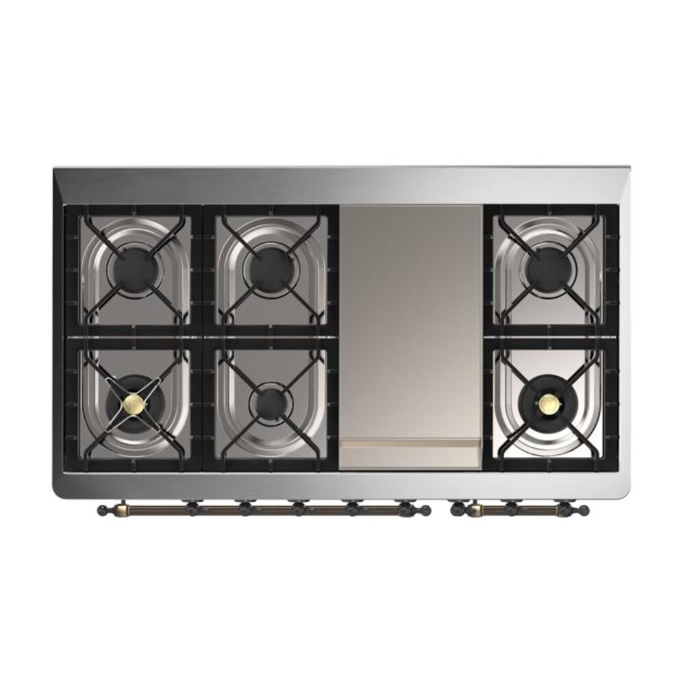 ILVE UM12F Majestic II 48 inch Dual Fuel Range with 8 Burners, Griddle