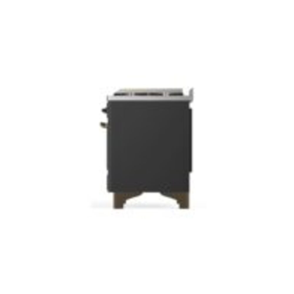 ILVE UM12F Majestic II 48 inch Dual Fuel Range with 8 Black Brass Burners, Griddle