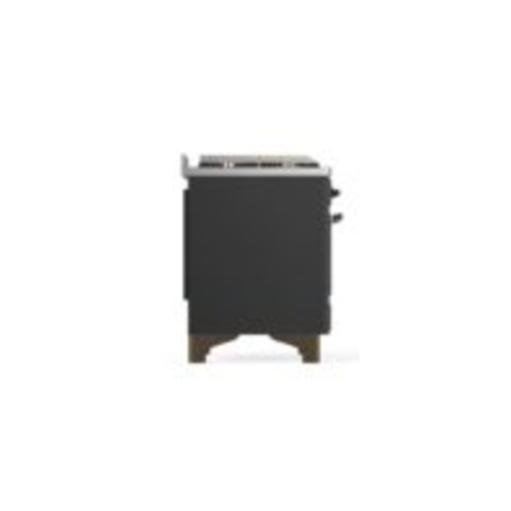 ILVE UM12F Majestic II 48 inch Dual Fuel Range with 8 Black Brass Burners, Griddle