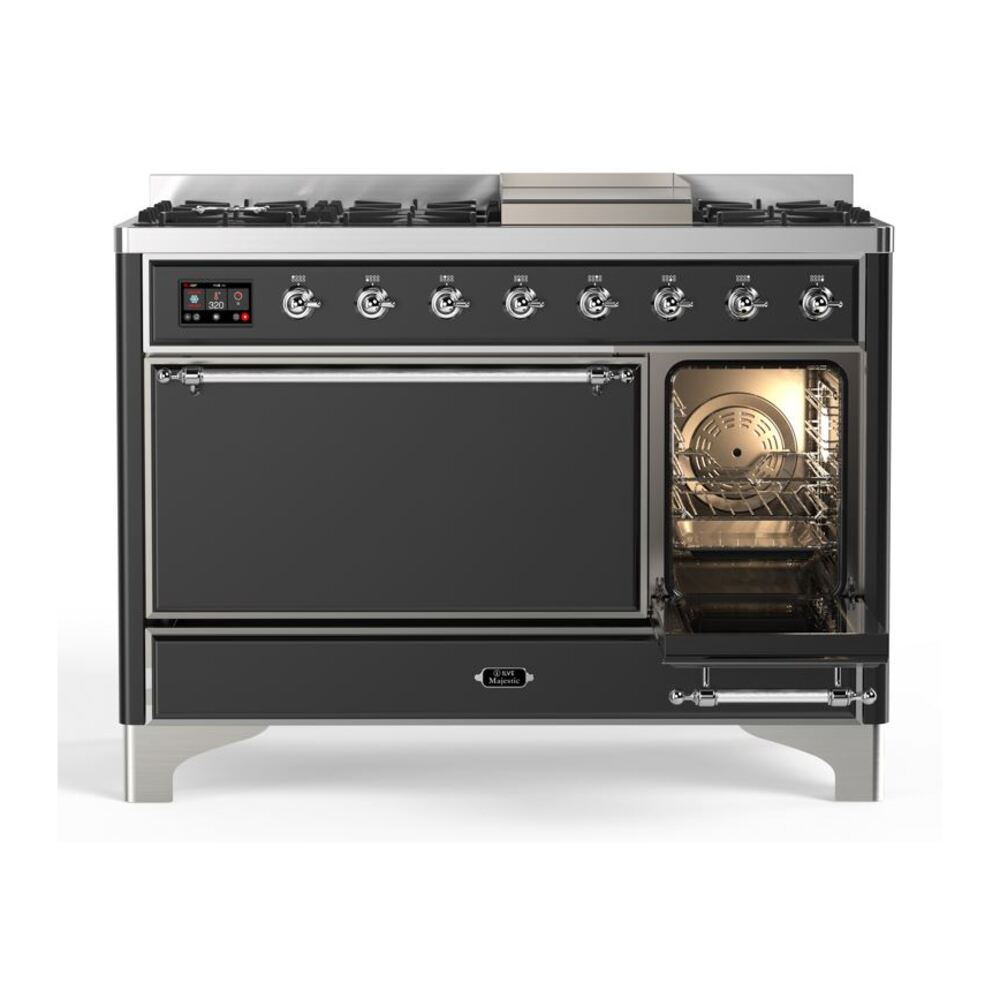 ILVE_UM12FDQNS3MGCLP_Majestic_II_48"_Dual_Fuel_Range_Right_Angle