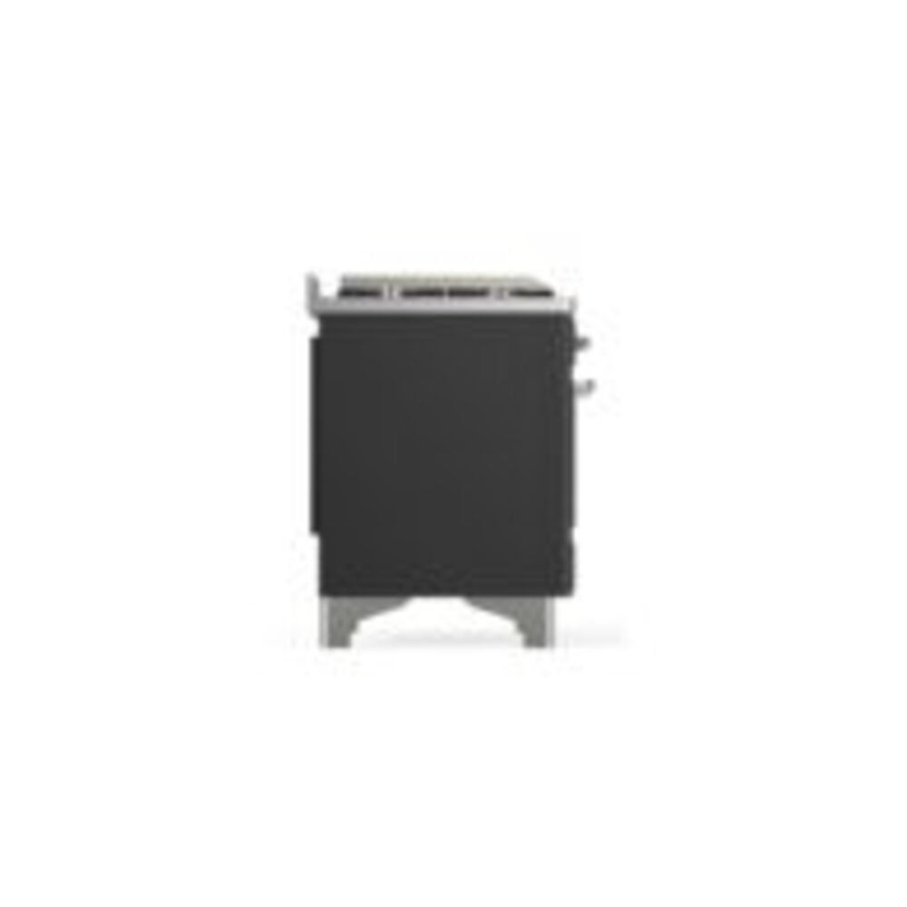 ILVE UM12F Majestic II 48 inch Dual Fuel Range with 8 Black Brass Burners, Griddle