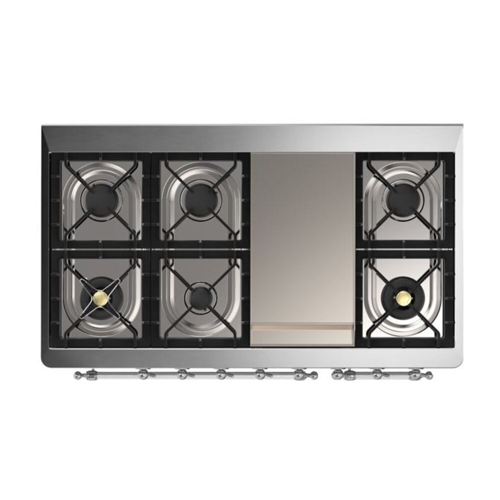 ILVE UM12F Majestic II 48 inch Dual Fuel Range with 8 Burners, Griddle