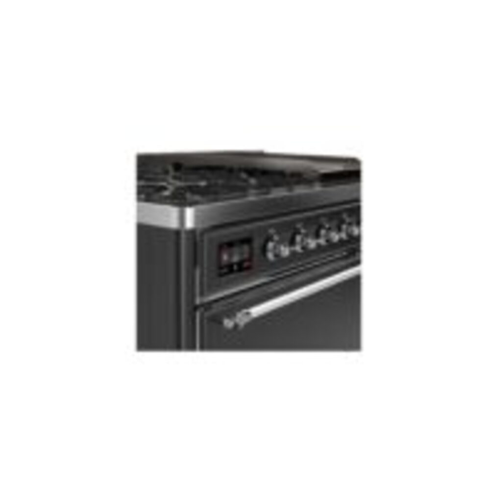ILVE UM12F Majestic II 48 inch Dual Fuel Range with 8 Black Brass Burners, Griddle