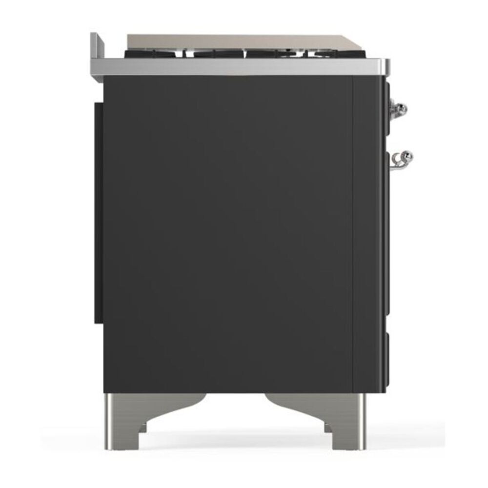 ILVE UM12FDQNS3MGC Majestic II 48 inch Dual Fuel Range with 8 Black Brass Burners, Griddle (Natural Gas, Solid Door, Graphite Matte, Chrome) 11 ILVE UM12F Majestic II 48 inch Dual Fuel Range with 8 Black Brass Burners, Griddle