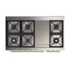 ILVE UM12F Majestic II 48 inch Dual Fuel Range with 8 Burners, Griddle