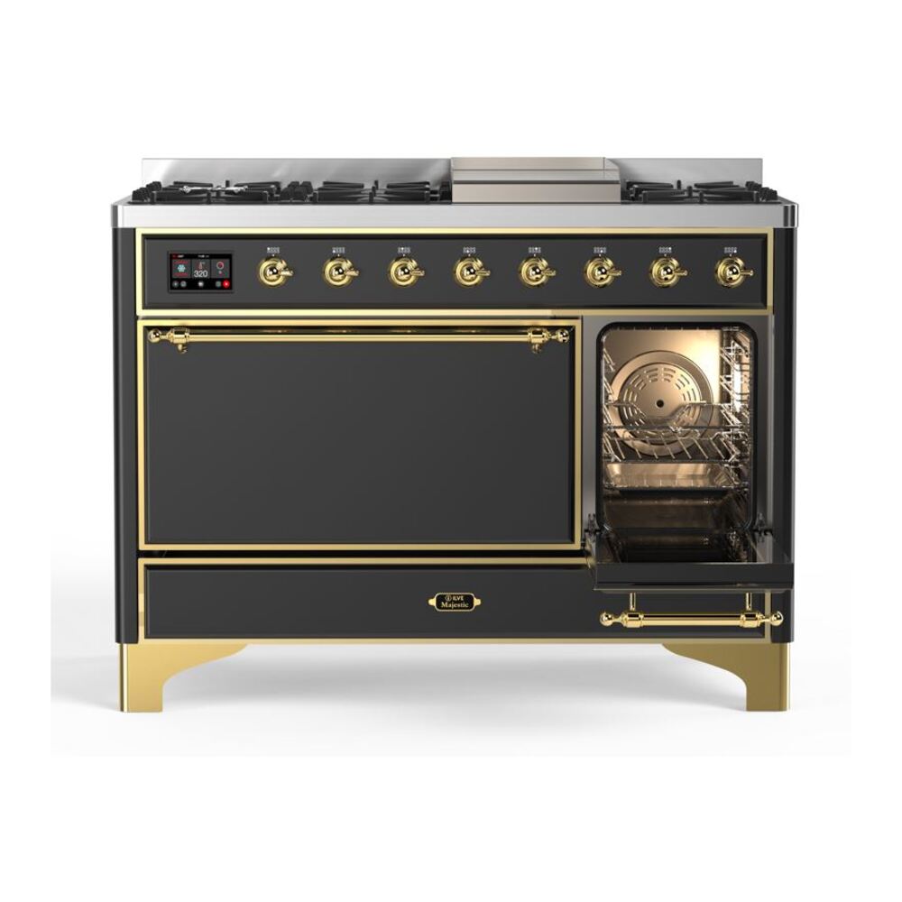 ILVE_UM12FDQNS3MGGLP_Majestic_II_48"_Dual_Fuel_Range_Right_Angle