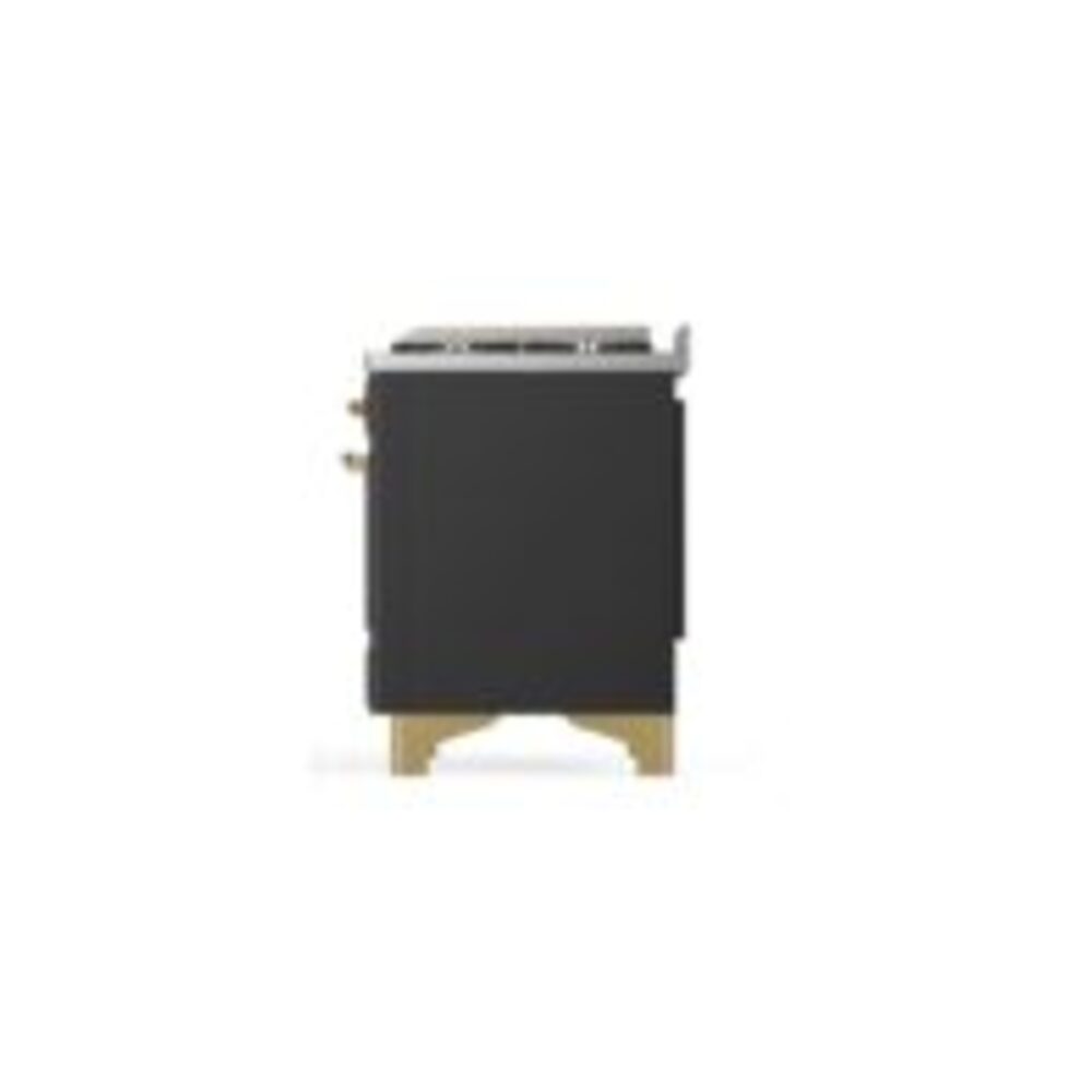 ILVE UM12F Majestic II 48 inch Dual Fuel Range with 8 Black Brass Burners, Griddle