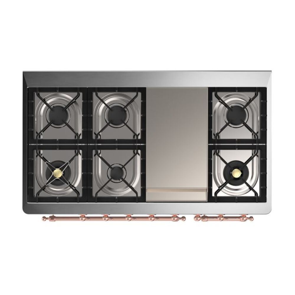 ILVE UM12F Majestic II 48 inch Dual Fuel Range with 8 Burners, Griddle