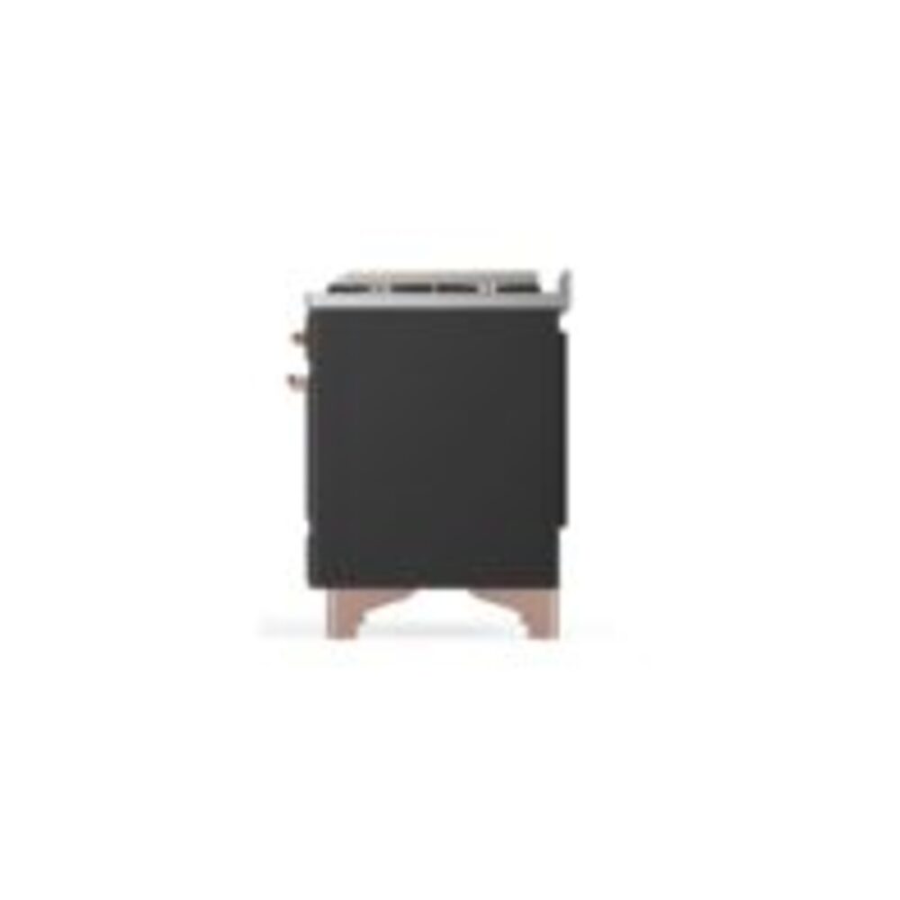 ILVE UM12F Majestic II 48 inch Dual Fuel Range with 8 Black Brass Burners, Griddle