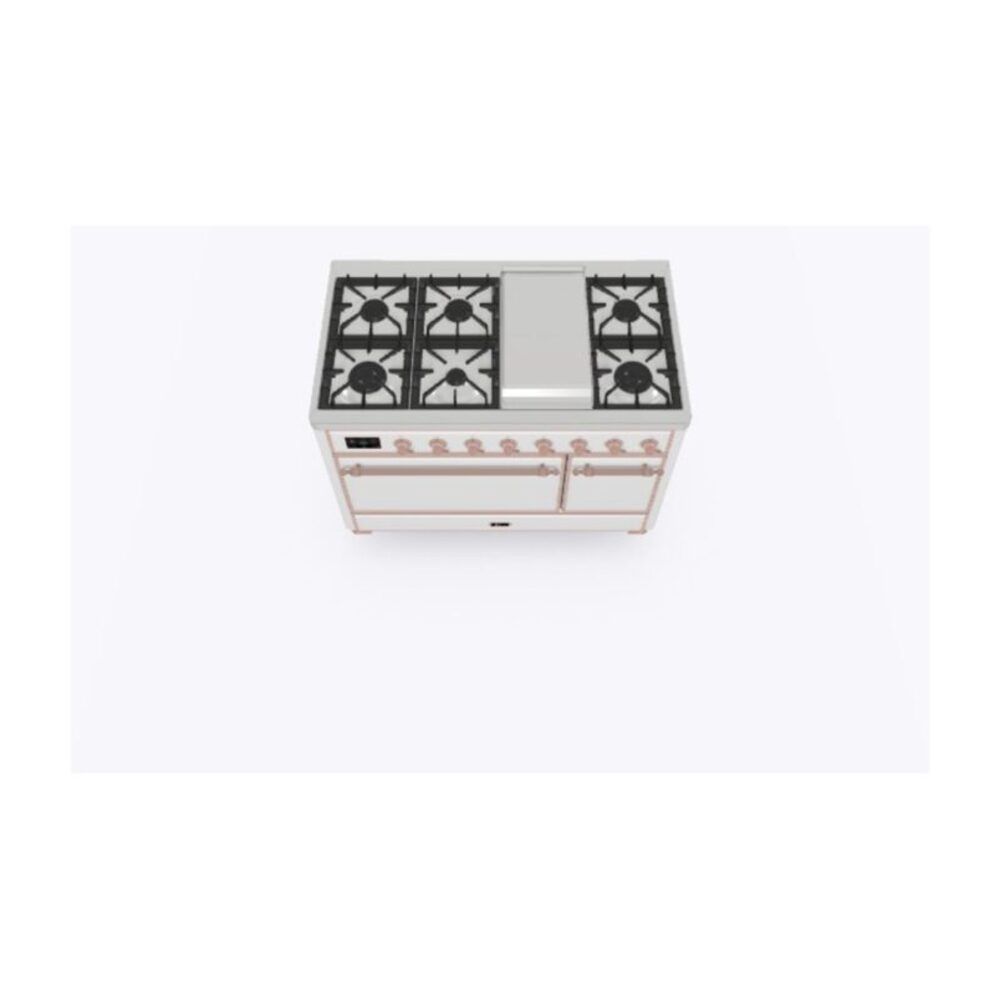 ILVE_UM12FDQNS3RAPLP_Majestic_II_48"_Dual_Fuel_Range_Top_Angle