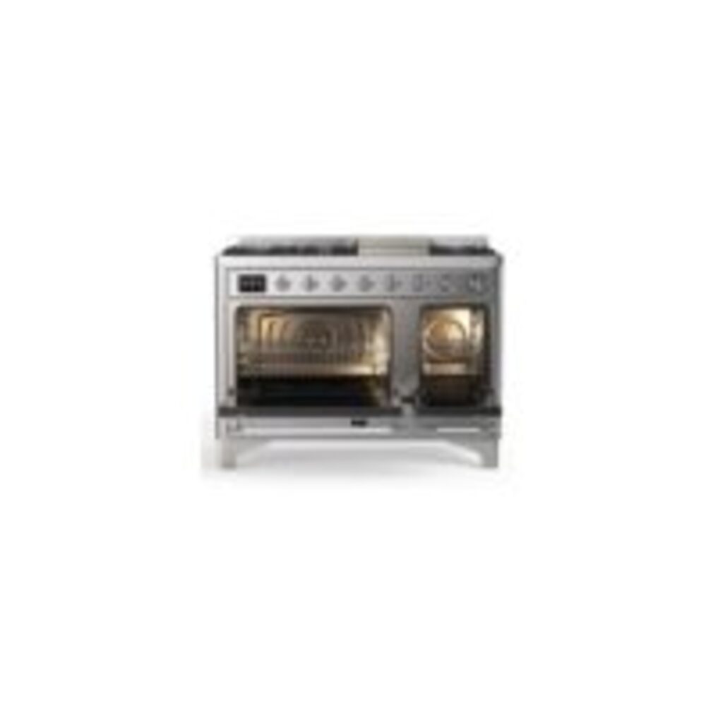 ILVE_UM12FDQNS3SSCLP_Majestic_II_48"_Dual_Fuel_Range_Top_Angle