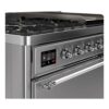 ILVE UM12F Majestic II 48 inch Dual Fuel Range with 8 Black Brass Burners, Griddle