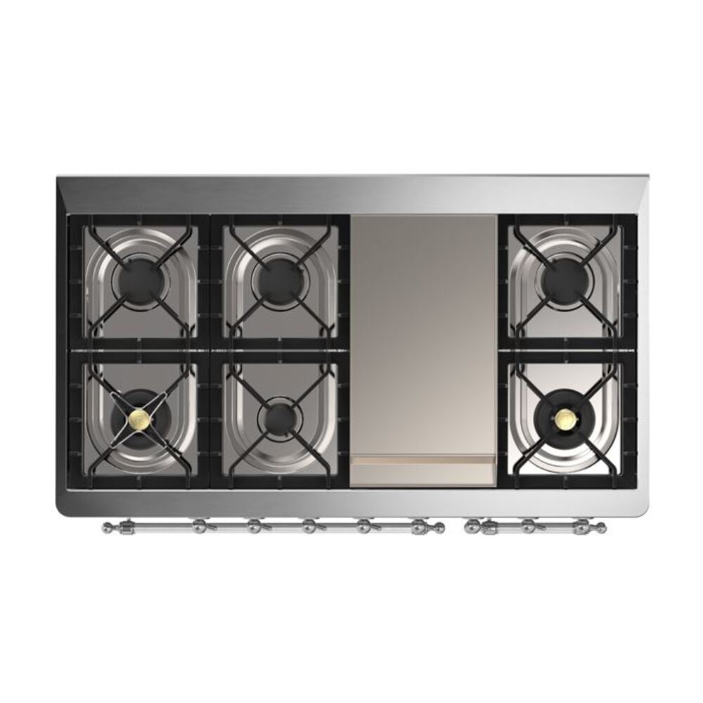 ILVE UM12F Majestic II 48 inch Dual Fuel Range with 8 Burners, Griddle