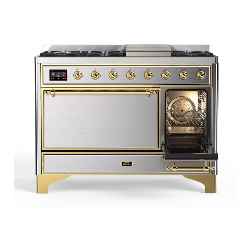 ILVE_UM12FDQNS3SSGLP_Majestic_II_48"_Dual_Fuel_Range_Right_Angle