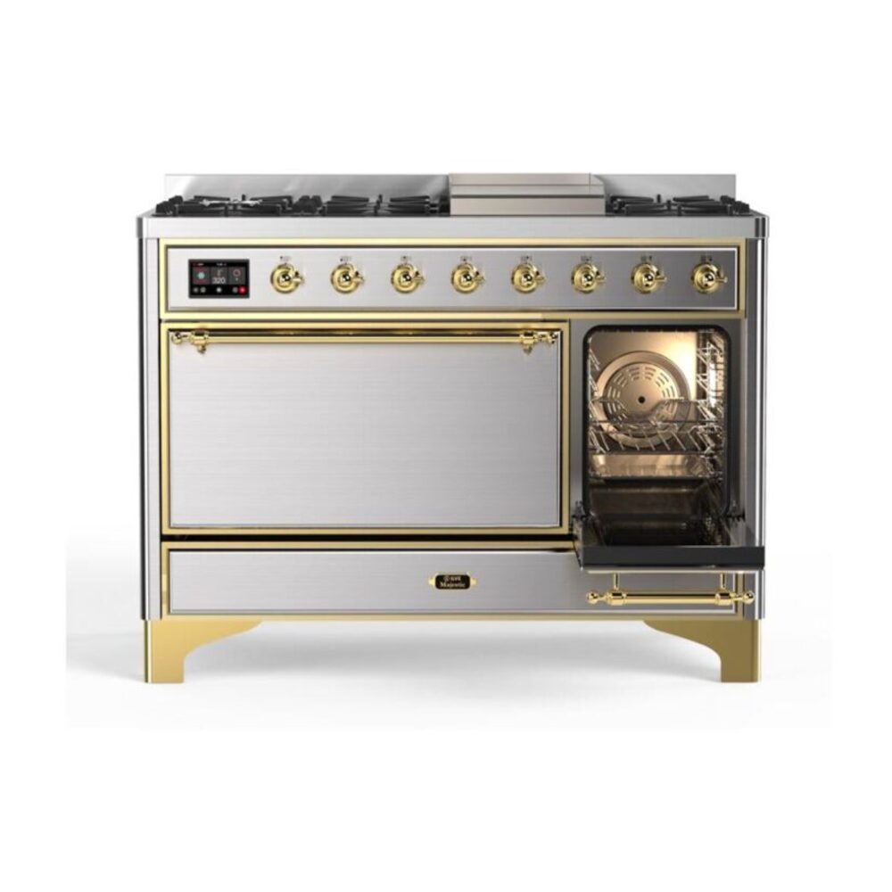 ILVE_UM12FDQNS3SSGLP_Majestic_II_48"_Dual_Fuel_Range_Right_Angle