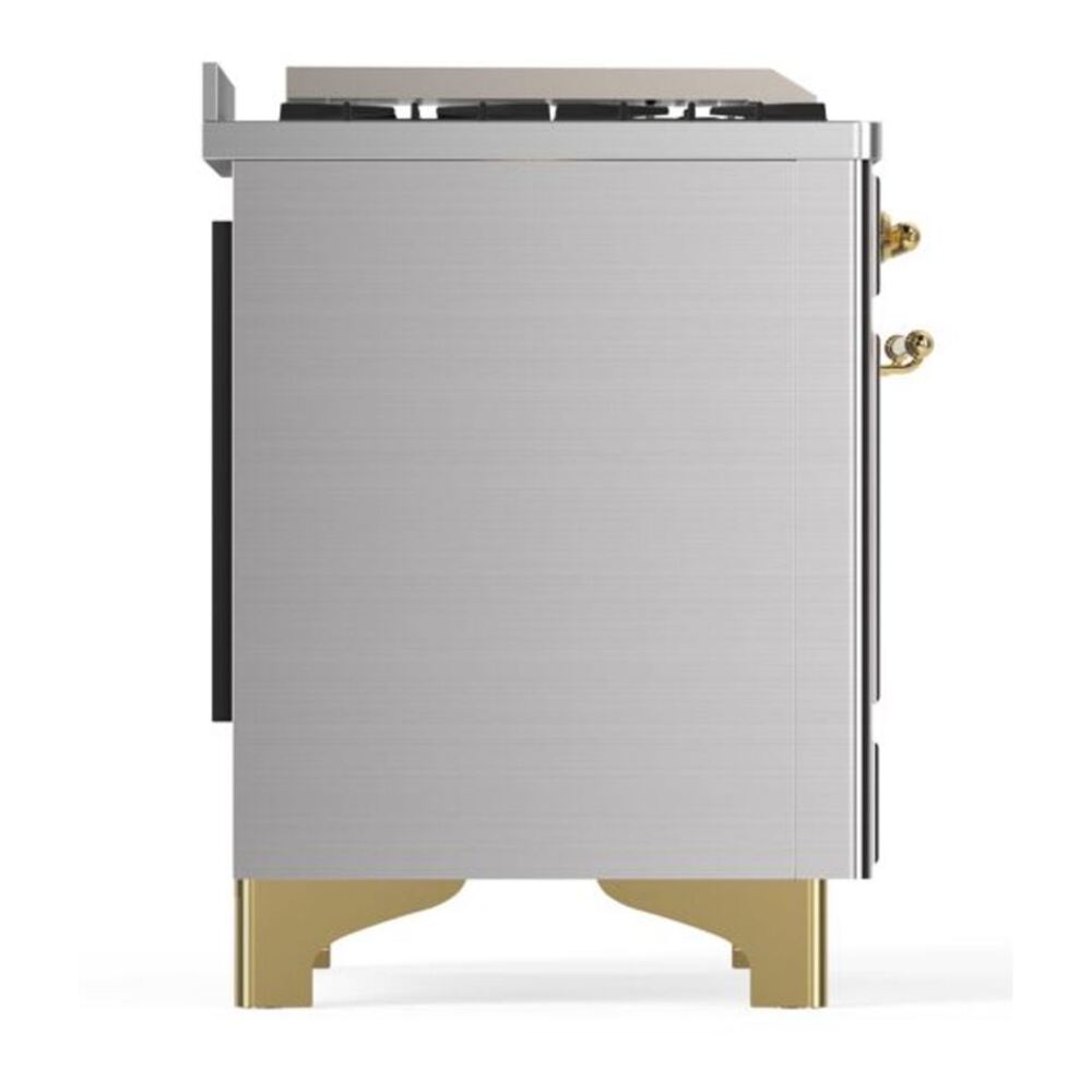 ILVE UM12FDQNS3SSG Majestic II 48 inch Dual Fuel Range with 8 Black Brass Burners, Griddle (Natural Gas, Solid Door, Stainless Steel, Brass) 11 ILVE UM12F Majestic II 48 inch Dual Fuel Range with 8 Black Brass Burners, Griddle