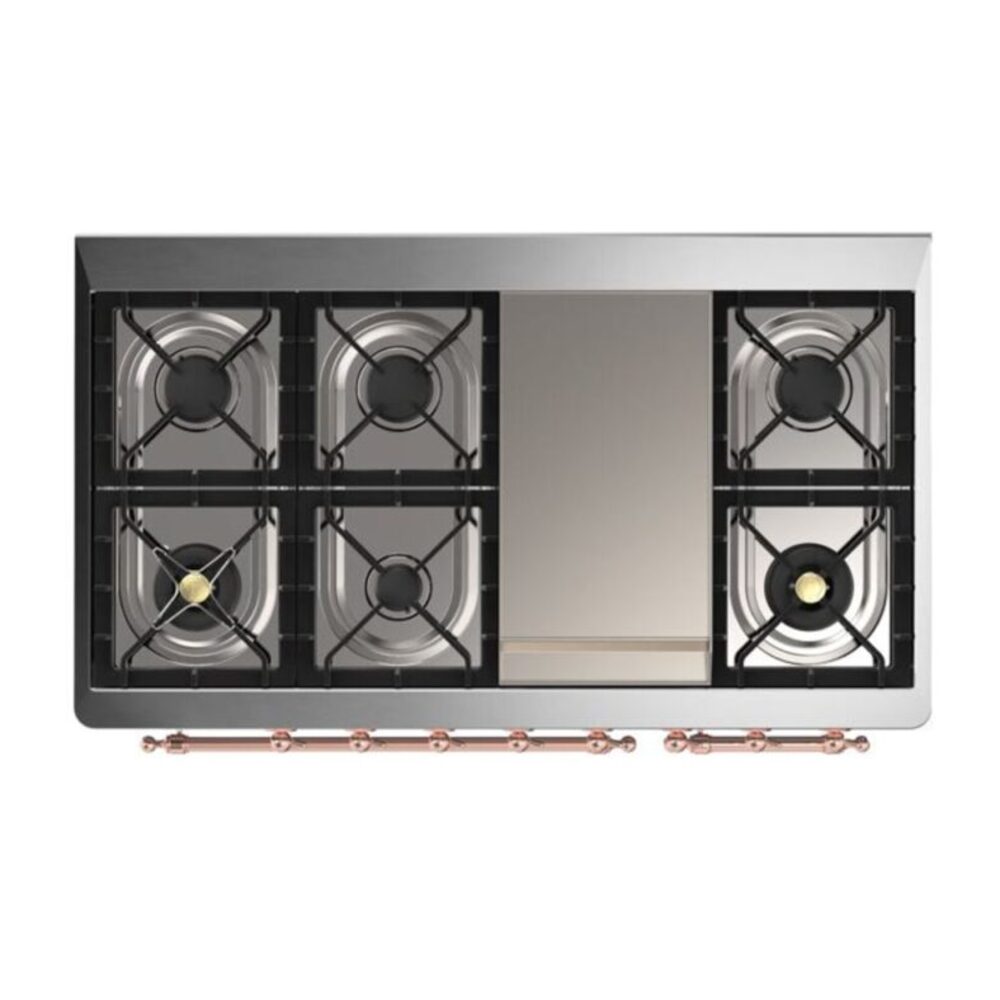 ILVE UM12F Majestic II 48 inch Dual Fuel Range with 8 Burners, Griddle