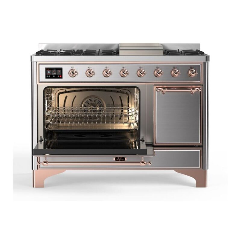 ILVE_UM12FDQNS3SSPLP_Majestic_II_48"_Dual_Fuel_Range_Left_Angle