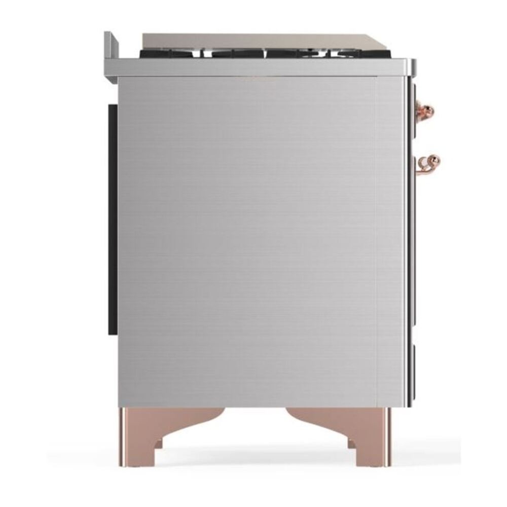 ILVE UM12FDQNS3SSP Majestic II 48 inch Dual Fuel Range with 8 Black Brass Burners, Griddle (Natural Gas, Solid Door, Stainless Steel, Copper) 11 ILVE UM12F Majestic II 48 inch Dual Fuel Range with 8 Black Brass Burners, Griddle