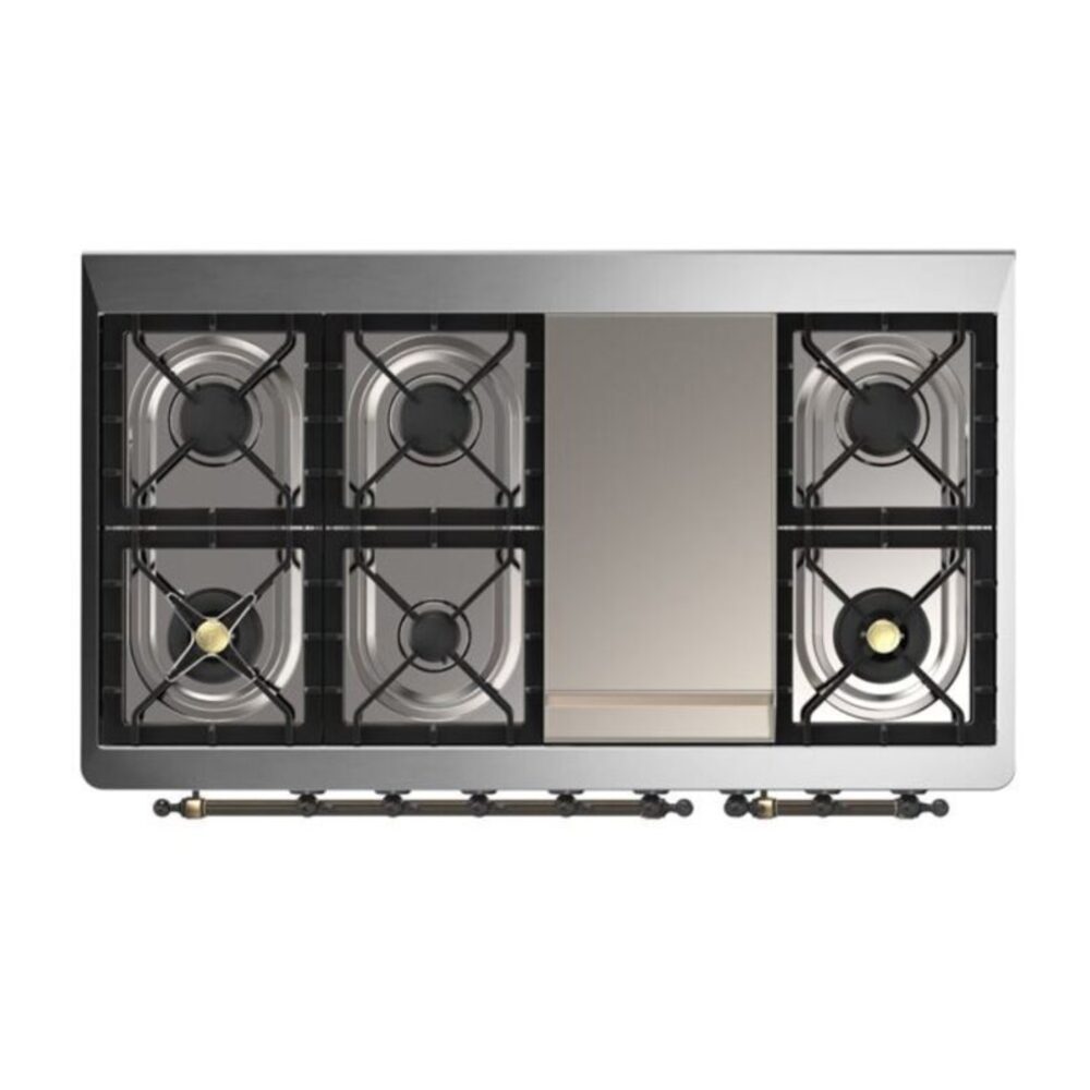 ILVE UM12F Majestic II 48 inch Dual Fuel Range with 8 Burners, Griddle