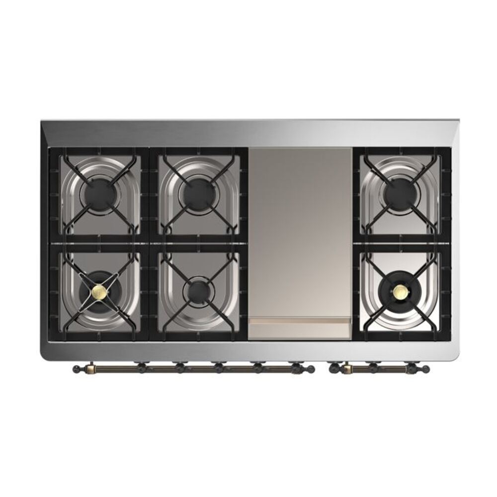 ILVE UM12F Majestic II 48 inch Dual Fuel Range with 8 Burners, Griddle