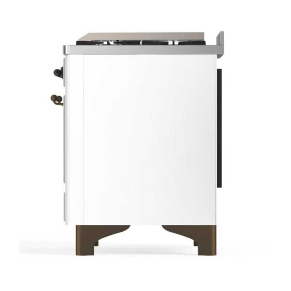 ILVE UM12F Majestic II 48 inch Dual Fuel Range with 8 Black Brass Burners, Griddle