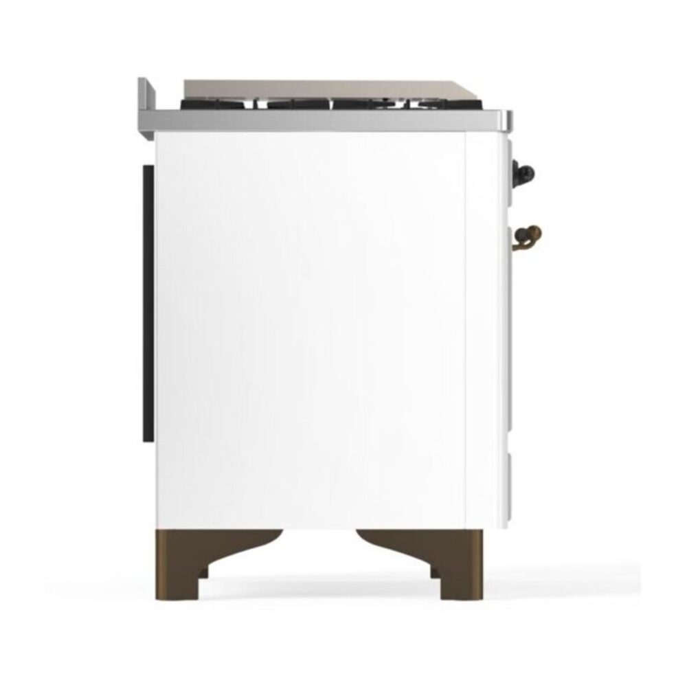 ILVE UM12F Majestic II 48 inch Dual Fuel Range with 8 Black Brass Burners, Griddle
